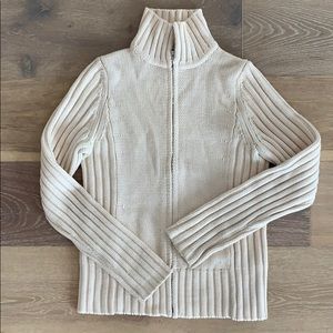Wool cardigan zip front sweater